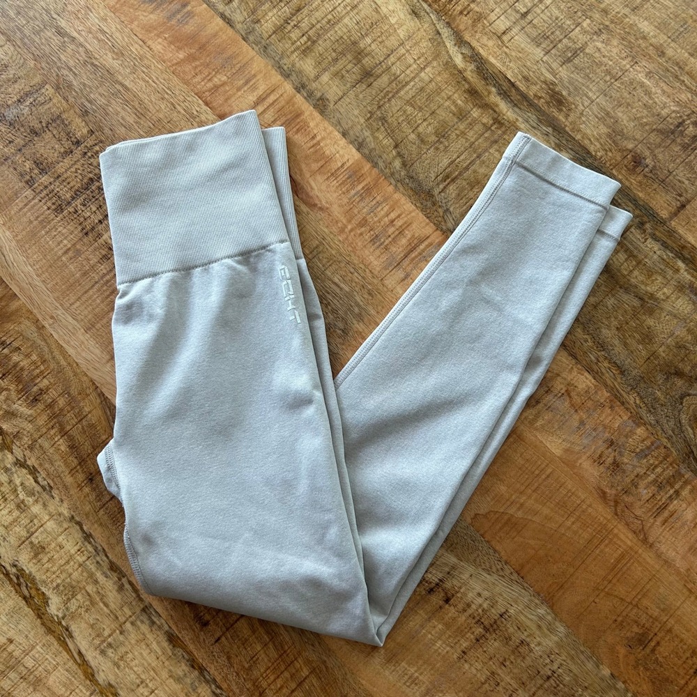 ECHT Arise Comfort Seamless Leggings Light Grey High Waisted Activewear Small
